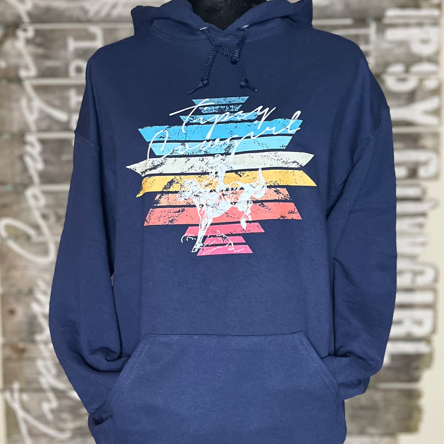 Sunset Bucking Horse Hoodie