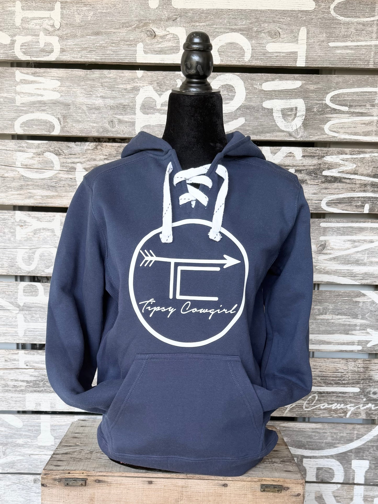 Tipsy Cowgirl Logo Lace-Up Hoodie