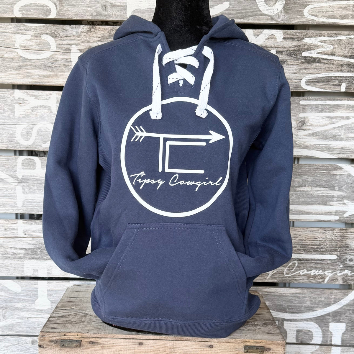 Tipsy Cowgirl Logo Lace-Up Hoodie