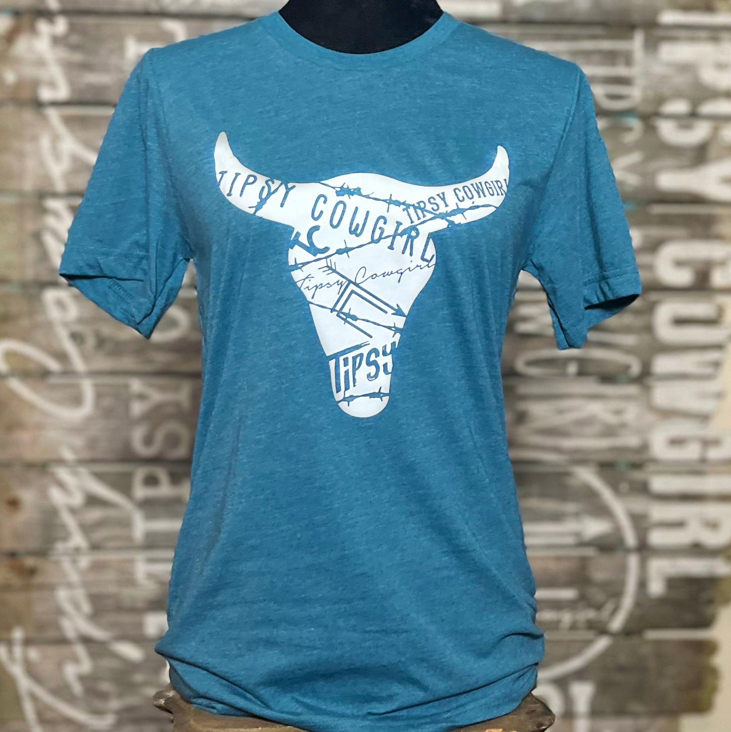 Tipsy Cowgirl Skull Tee