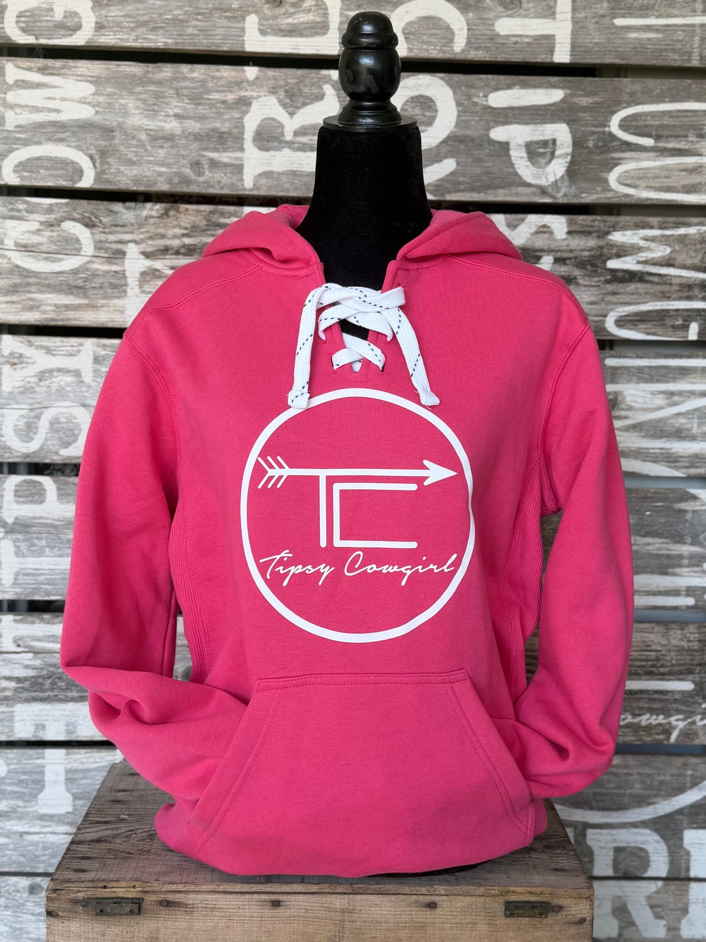 Tipsy Cowgirl Logo Lace-Up Hoodie