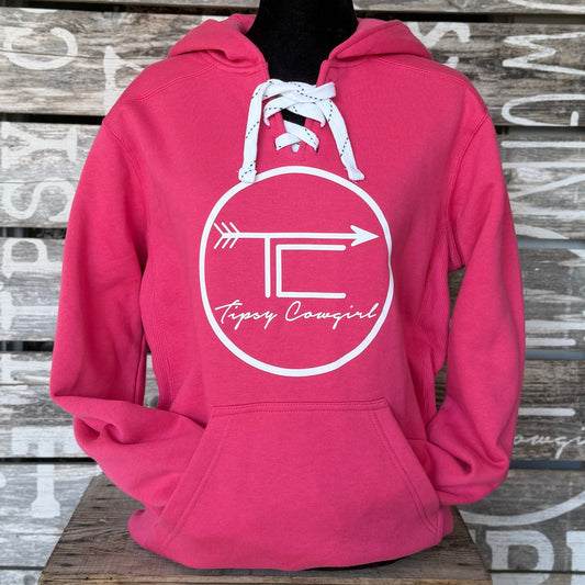 Tipsy Cowgirl Logo Lace-Up Hoodie