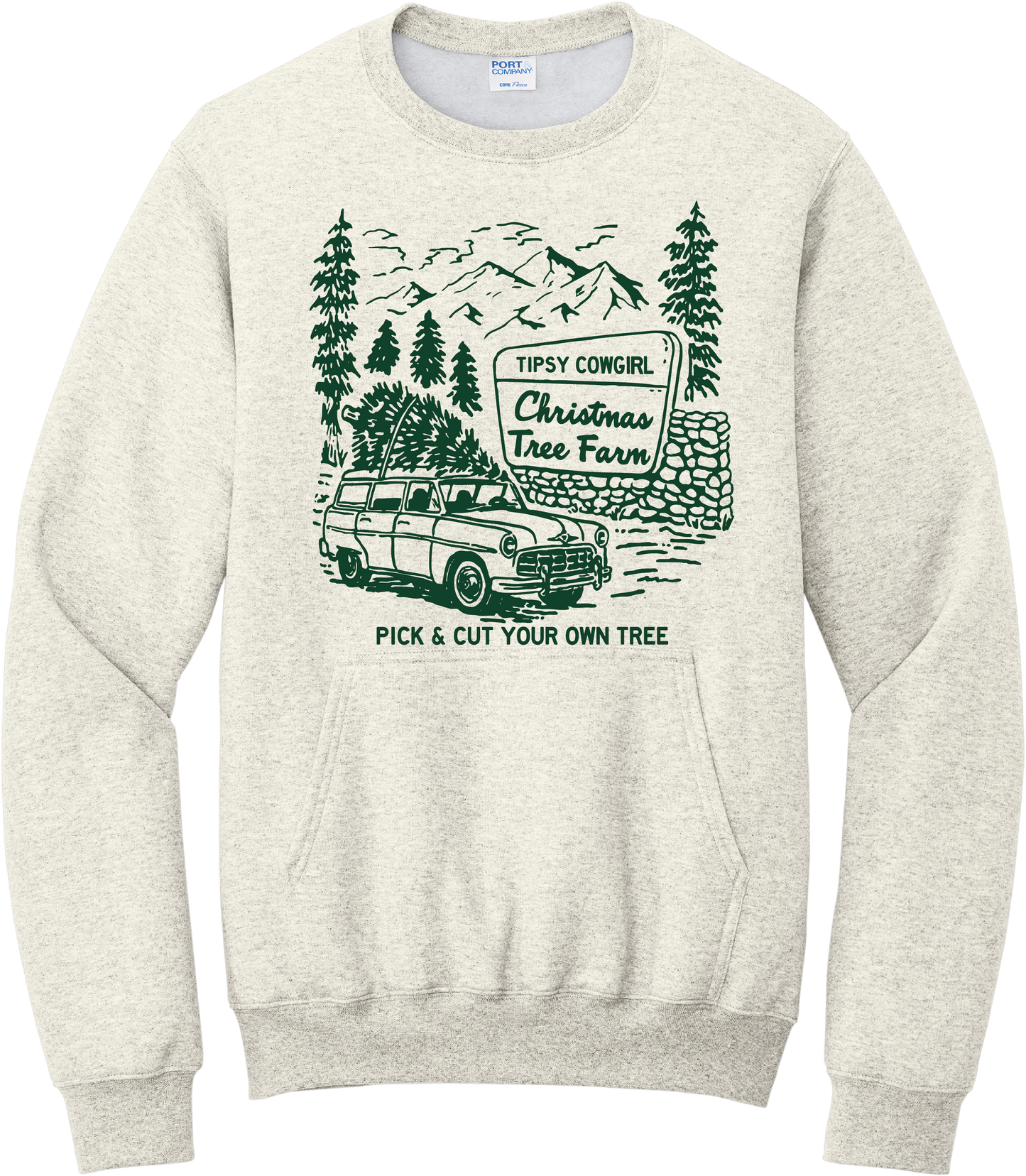 CHRISTMAS TREE FARM POCKETED CREWNECK