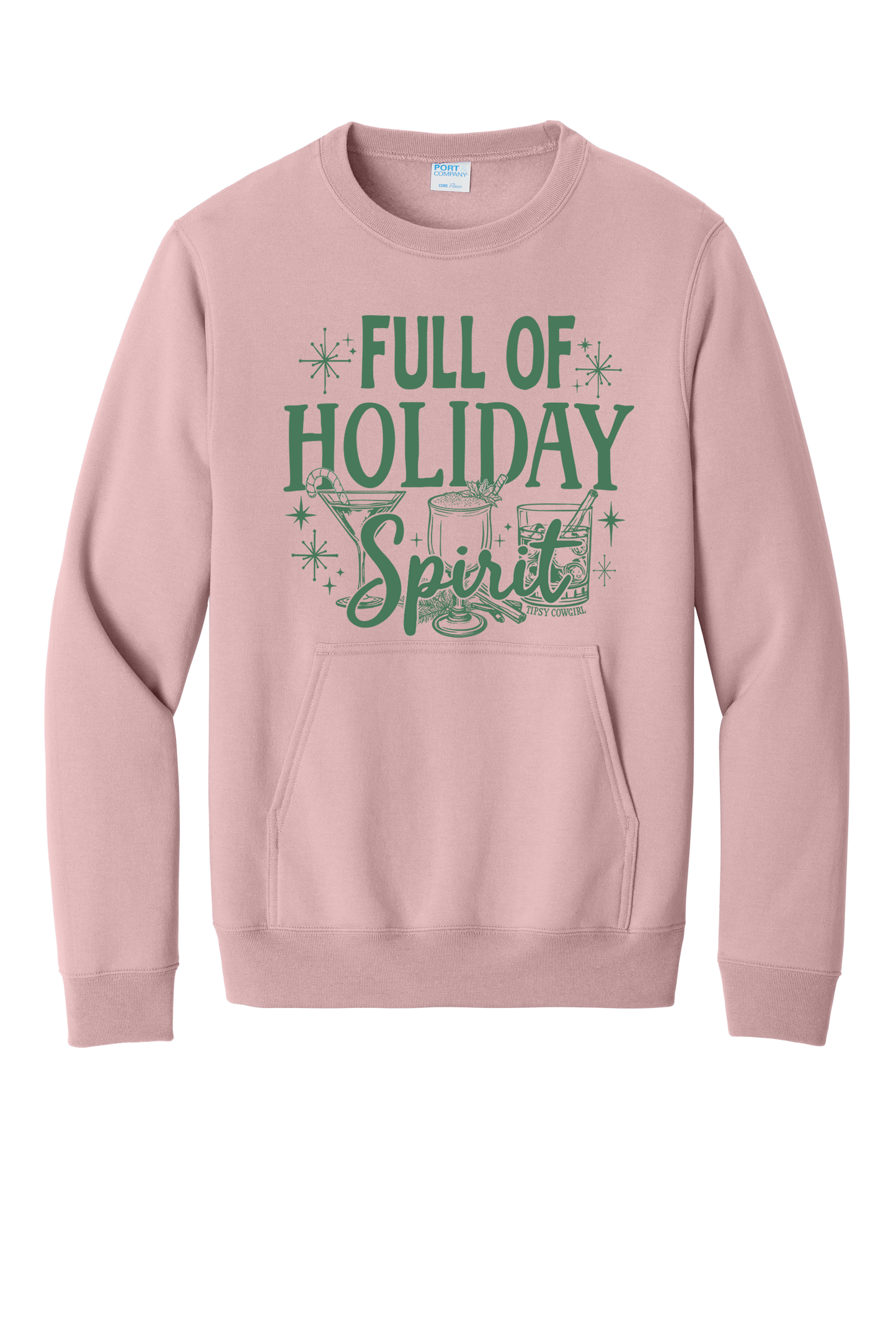 FULL OF HOLIDAY SPIRIT POCKETED CREWNECK