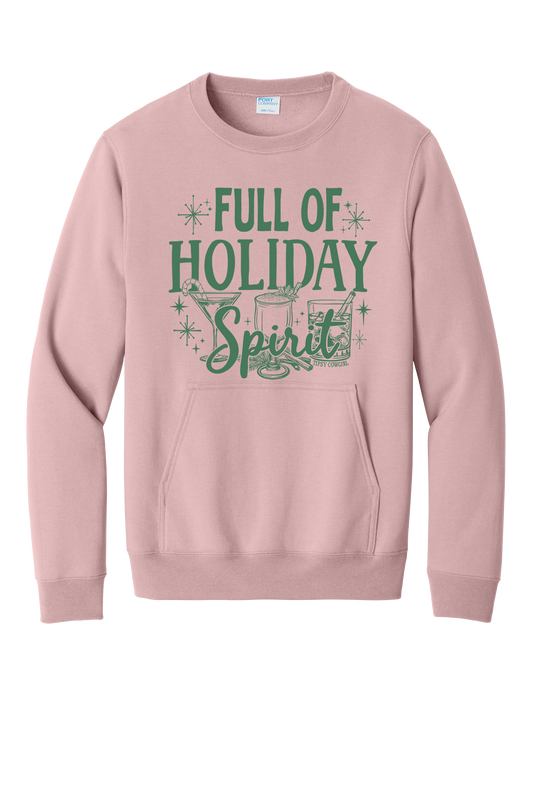 FULL OF HOLIDAY SPIRIT POCKETED CREWNECK